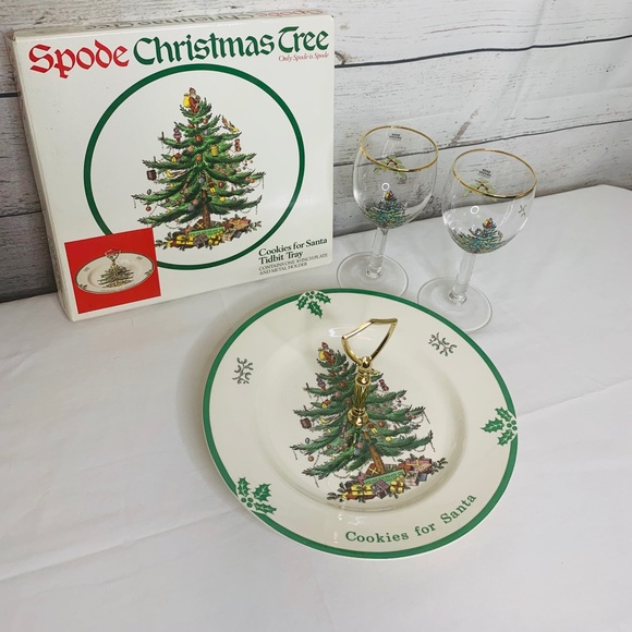 Christmas Eve Spode Christmas Tree Cookies For Santa Plate